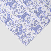 Zweeds Dala Horse Blue en White Tissuepapier (Detail)