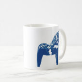 Zweeds Dala Horse Blue Koffiemok (Voorkant rechts)