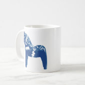 Zweeds Dala Horse Blue Koffiemok (Voorkant links)