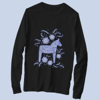 Zweeds Dala Horse Blue Viking T-Shirt