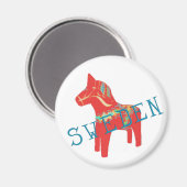 Zweeds Dala Horse-cadeautjes en groeten Magneet (Voorkant / Achterkant)