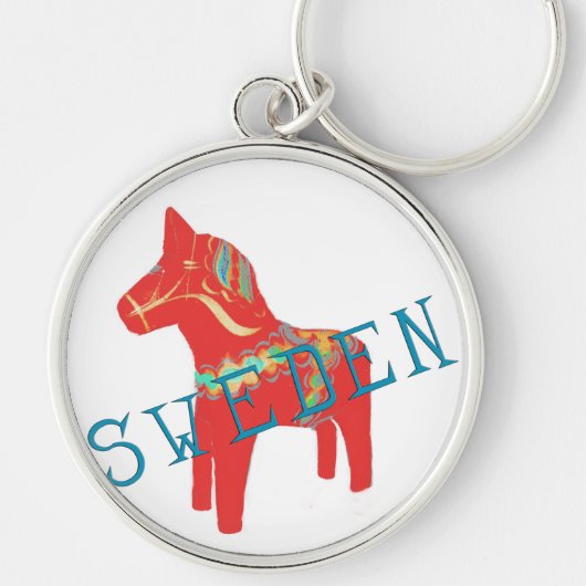 Zweeds Dala Horse-cadeautjes en groeten Sleutelhanger (Voorkant)
