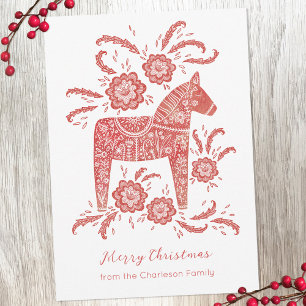 Zweeds Dala Horse Feestdagenkaart