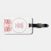 Zweeds Dala Horse Folk Art Red White Bagagelabel (Achterkant horizontaal)