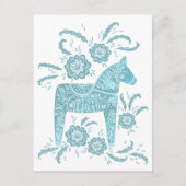 Zweeds Dala Horse Green en White Briefkaart (Voorkant)