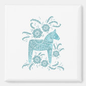 Zweeds Dala Horse Green en White Magnet