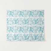 Zweeds Dala Horse Green en White Tapestry Wandkleed (Voorkant (horizontaal))