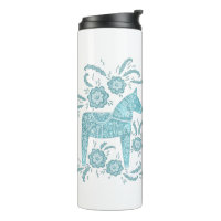 Zweeds Dala Horse Green en White Thermal Tumbler