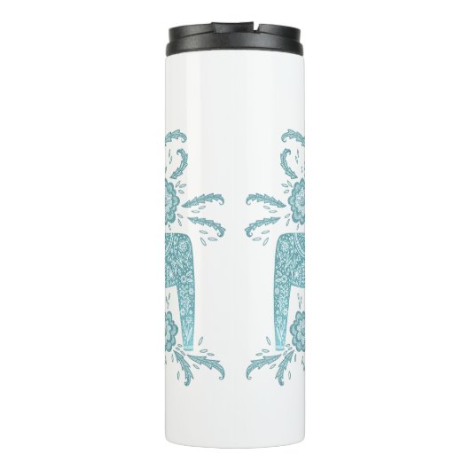 Zweeds Dala Horse Green en White Thermal Tumbler Thermosbeker (Achterkant)