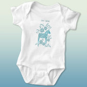 Zweeds Dala Horse Green Tiny Viking Baby Bodysuit
