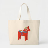 Zweeds Dala Horse Grote Tote Bag (Voorkant)