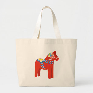 Zweeds Dala Horse Grote Tote Bag