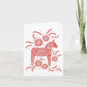 Zweeds Dala Horse Holiday Card Feestdagen Kaart (Voorkant)