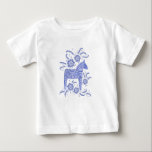 Zweeds Dala Horse Indigo Blue Baby T-Shirt<br><div class="desc">Een traditionele Zweedse afbeelding van Dala Horse in periwinkle blue. Ideaal voor kleine Vikingen.</div>