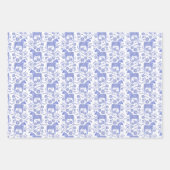 Zweeds Dala Horse Indigo Blue en White Folk Art Inpakpapier Vel (Voorkant 2)