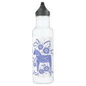 Zweeds Dala Horse Indigo Blue en White Waterfles (Rechts)
