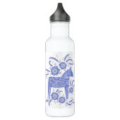 Zweeds Dala Horse Indigo Blue en White Waterfles (Links)
