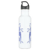 Zweeds Dala Horse Indigo Blue en White Waterfles (Achterkant)