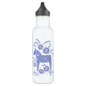 Zweeds Dala Horse Indigo Blue en White Waterfles (Rechts)