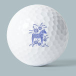 Zweeds Dala Horse indigo Blue Folk Art Golf Balls Golfballen<br><div class="desc">Een traditioneel Zweeds model van de dala Horse volkskunst in indigoblauw. Ideaal voor Scandinavische en Viking golfers!</div>