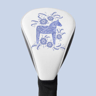 Zweeds Dala Horse Indigo Blue Folk Art Golfheadcover