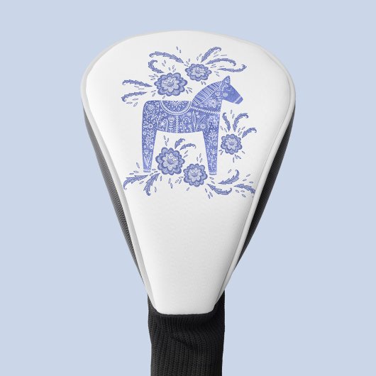 Zweeds Dala Horse Indigo Blue Folk Art Golfheadcover