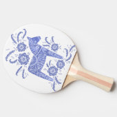 Zweeds Dala Horse Indigo Blue Folk Art Tafeltennisbatje (Zijkant)