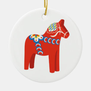 Zweeds Dala Horse Keramisch Ornament