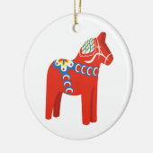 Zweeds Dala Horse Keramisch Ornament (Links)