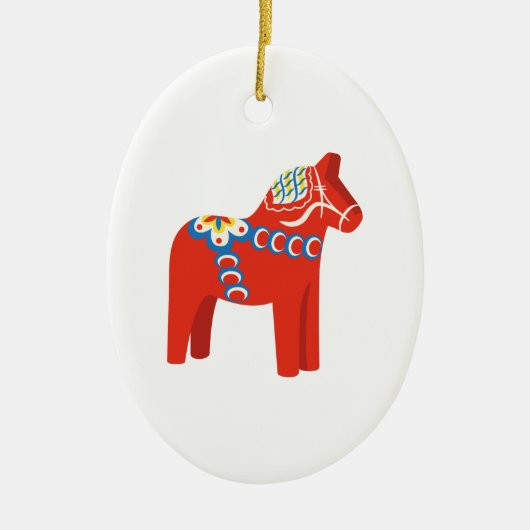 Zweeds Dala Horse Keramisch Ornament (Voorkant)