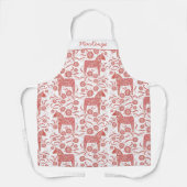 Zweeds Dala Horse Pattern gepersonaliseerd Schort (Voorkant)