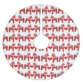 Zweeds Dala Horse Pattern met hart Kerstboom Rok (Voorkant)