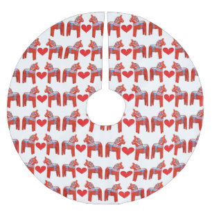 Zweeds Dala Horse Pattern met hart Kerstboom Rok