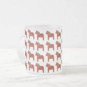 Zweeds Dala Horse Pattern Scandinavian Matglas Koffiemok (Voorkant links)