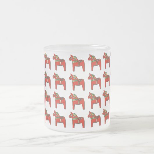 Zweeds Dala Horse Pattern Scandinavian Matglas Koffiemok (Center)