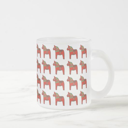 Zweeds Dala Horse Pattern Scandinavian Matglas Koffiemok (Rechts)