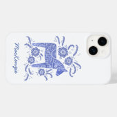 Zweeds Dala Horse Persoonlijk Blauw Case-Mate iPhone Case (Achterkant (horizontaal))
