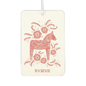 Zweeds Dala Horse Persoonlijk Rode Luchtverfrisser (Voorkant)