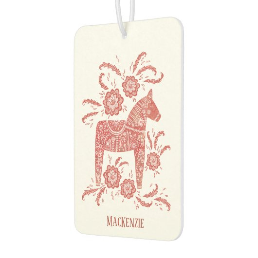 Zweeds Dala Horse Persoonlijk Rode Luchtverfrisser (Links)