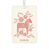 Zweeds Dala Horse Persoonlijk Rode Luchtverfrisser (Achterkant)