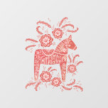 Zweeds Dala Horse Raamsticker<br><div class="desc">Een  Zweeds Dala Horse-ontwerp in rood en wit. Ideaal voor de Feestdagen. Originele kunst van Nic Squirrell.</div>