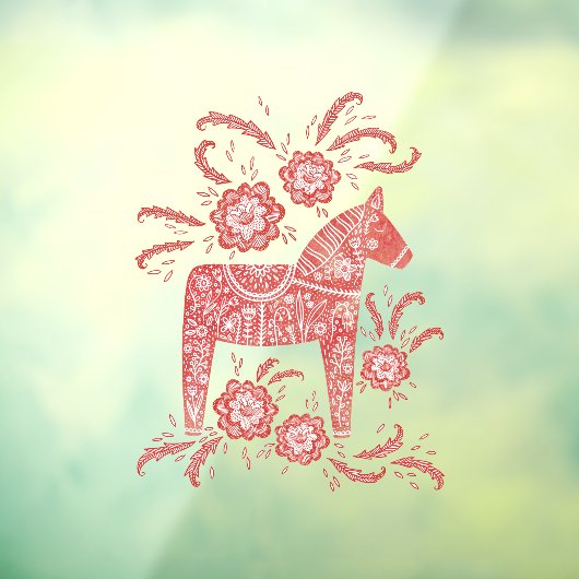 Zweeds Dala Horse Raamsticker (Vel 3)
