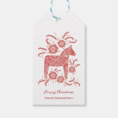 Zweeds Dala Horse Red Cadeaulabel (Voorkant)