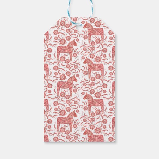 Zweeds Dala Horse Red Cadeaulabel (Achterkant)