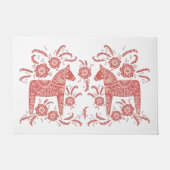 Zweeds Dala Horse Red en White Deurmat (Voorkant)
