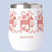 Zweeds Dala Horse Red en White, gepersonaliseerd