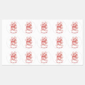 Zweeds Dala Horse Red en White, gepersonaliseerd Labels (Vel)