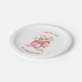 Zweeds Dala Horse Red en White, gepersonaliseerd Papieren Bordje (Gekanteld)