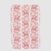 Zweeds Dala Horse Red en White Golfhanddoek (Voorkant)