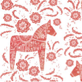 Zweeds Dala Horse Red en White Golfhanddoek